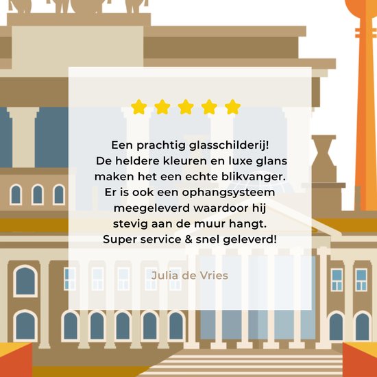 MuchoWow® Peinture sur verre 50x50 cm - Peinture sur verre acrylique - Illustration des sites touristiques de Berlin - Photo sur verre - Peintures