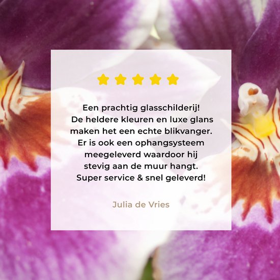 ® Glasschilderij 40x30 cm - Schilderij acrylglas - Wilde orchidee - Foto op glas - Muurdecoratie woonkamer - Wanddecoratie slaapkamer - Schilderijen