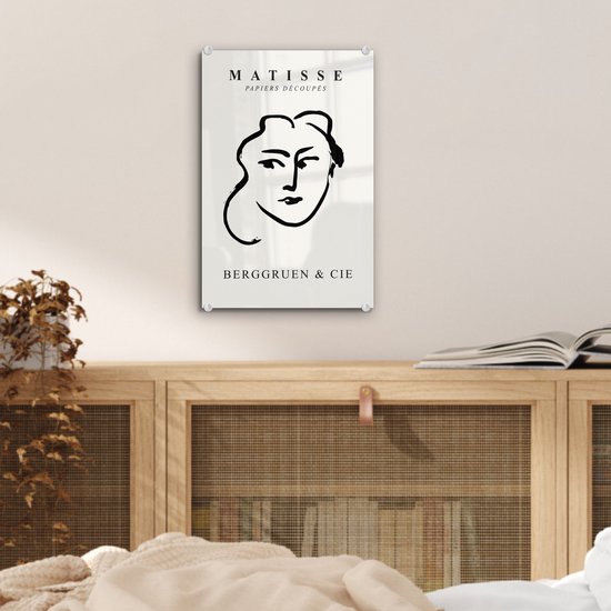 MuchoWow® Peinture sur verre 20x30 cm - Peinture sur verre acrylique - Abstrait - Femme - Henri Matisse - Maîtres anciens - Photo sur verre - Peintures