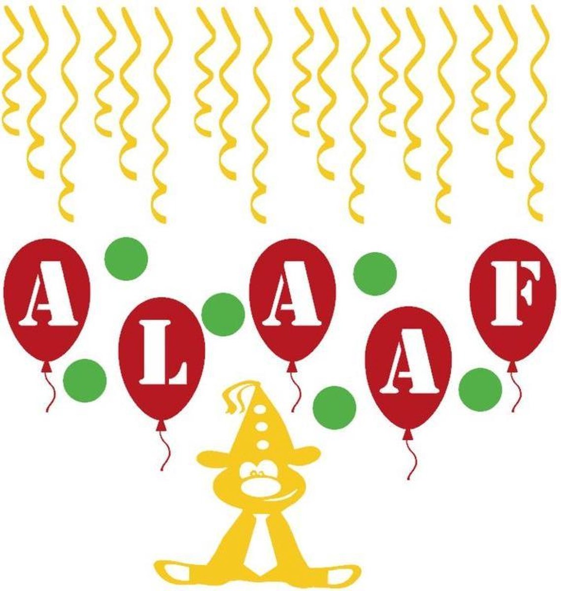 Herbruikbare 30 delige stickerset Feestbeest ballon alaaf & serpentine | Rosami