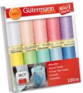 GÜTERMANN ALLESNAAIGARENSET 10X100M - pastelkleuren