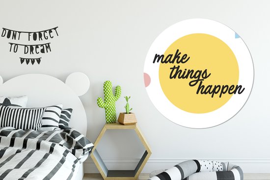 Texte de motivation sur un fond avec des cercles Feuille de plastique de cercle mural