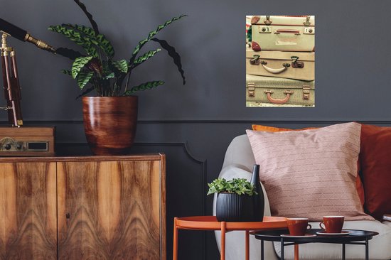 Sticker Muursticker Valise vintage - Anciennes valises vintage - 30x40 cm - film adhésif autocollant - sticker mural repositionnable