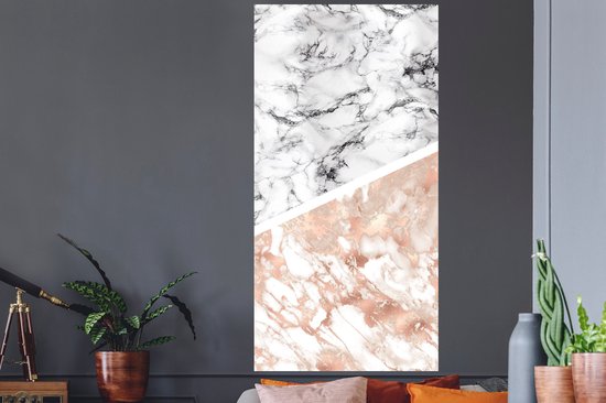 Stickers muraux - Sticker Foil - Marbre - Rose - Abstrait - Luxe - 80x160 cm - Film Adhésif - Stickers muraux Chambre Enfant - Papier Peint Auto Adhésif