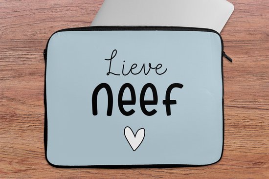 Housse ordinateur 17 pouces - Cousin - Lief - Text - Blauw - Housse ordinateur