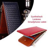2-Stuks Synthetisch Lederen Smartphone Wallet in Blauw Kleur