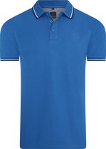 Mario Russo - Heren Polo SS Tipped Polo Edward - Blauw - Maat M