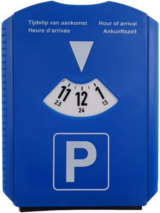 Parkeerschijf met ijskrabber – 12 x 15 cm – blauw