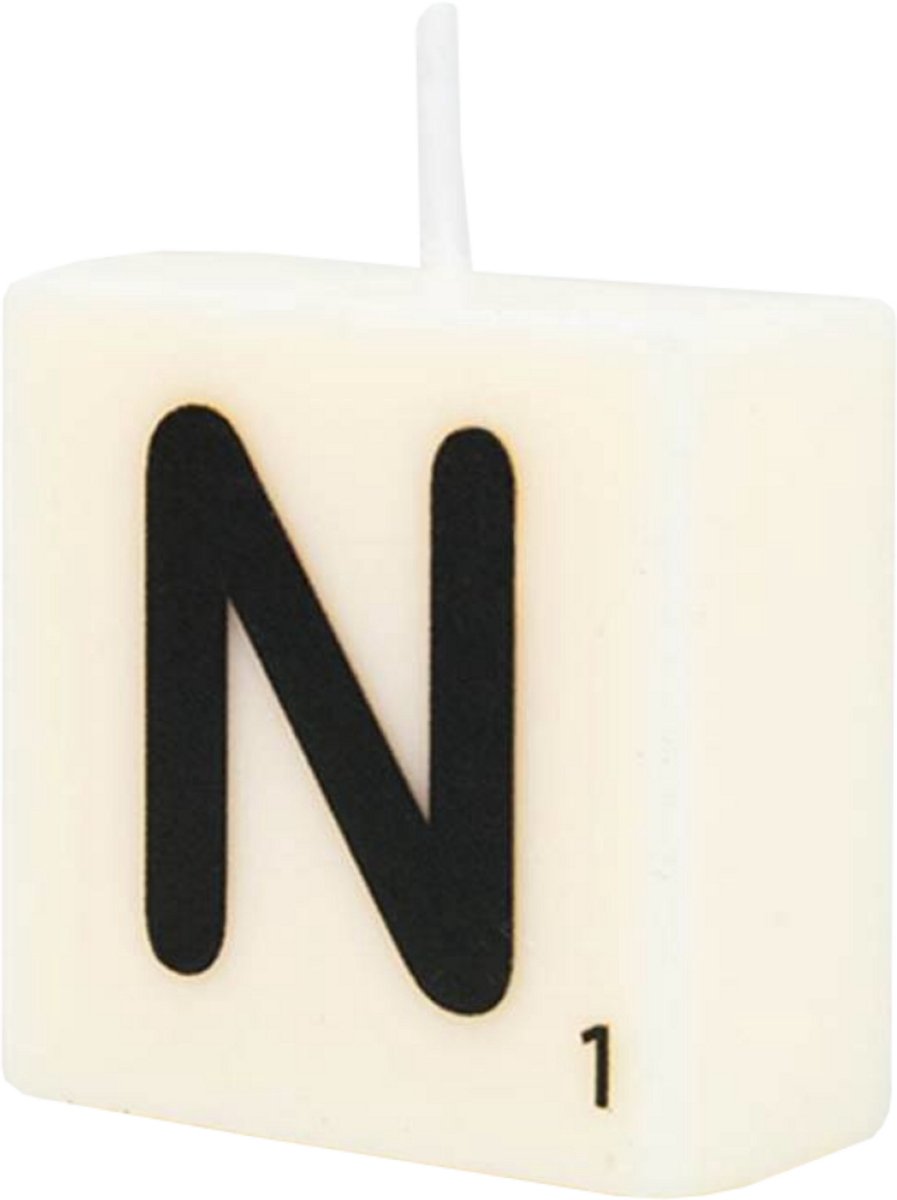 Paper dreams Letter Kaarsje - N Zwart wit