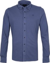 Profuomo - Overhemd Garment Dyed Button Down Blauw - M - Heren - Slim-fit