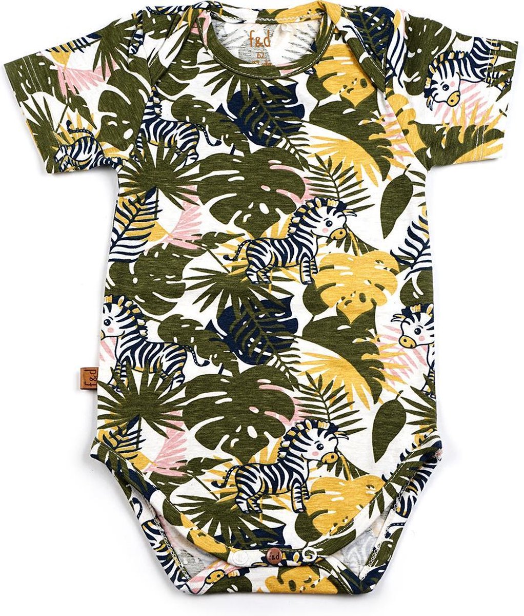 Frogs and Dogs - kraamcadeau / baby - jungle - romper - Khaki - maat 62