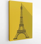 Onlinecanvas - Schilderij - Frankrijk Iconen Ontwerp Art Verticaal Vertical - Multicolor - 80 X 60 Cm