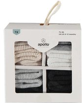 Apollo | Baby Basics 2 x Giftbox met totaal van 14 paar sokken | Unisex | 0-6 Maanden & 6-12 Maanden