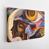 Onlinecanvas - Schilderij - Relaties In Textuur Serie.- Art Horizontaal Horizontal - Multicolor - 80 X 60 Cm