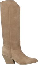 Sacha - Dames - Beige suède cowboylaarzen - Maat 38