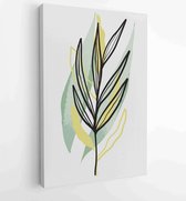 Earth tone boho gebladerte lijntekeningen tekenen met abstracte vorm. Abstract Plant Art-ontwerp voor print, omslag, behang, minimale en natuurlijke kunst aan de muur. 4 - Moderne