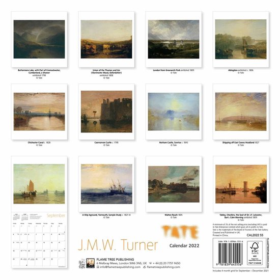 Tate William Turner/Tate Gallery 2022 / Kalender