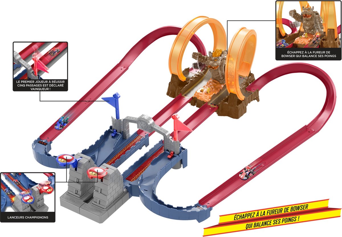 Hot wheels mario kart chaos in het kasteel van bowser - speelset
