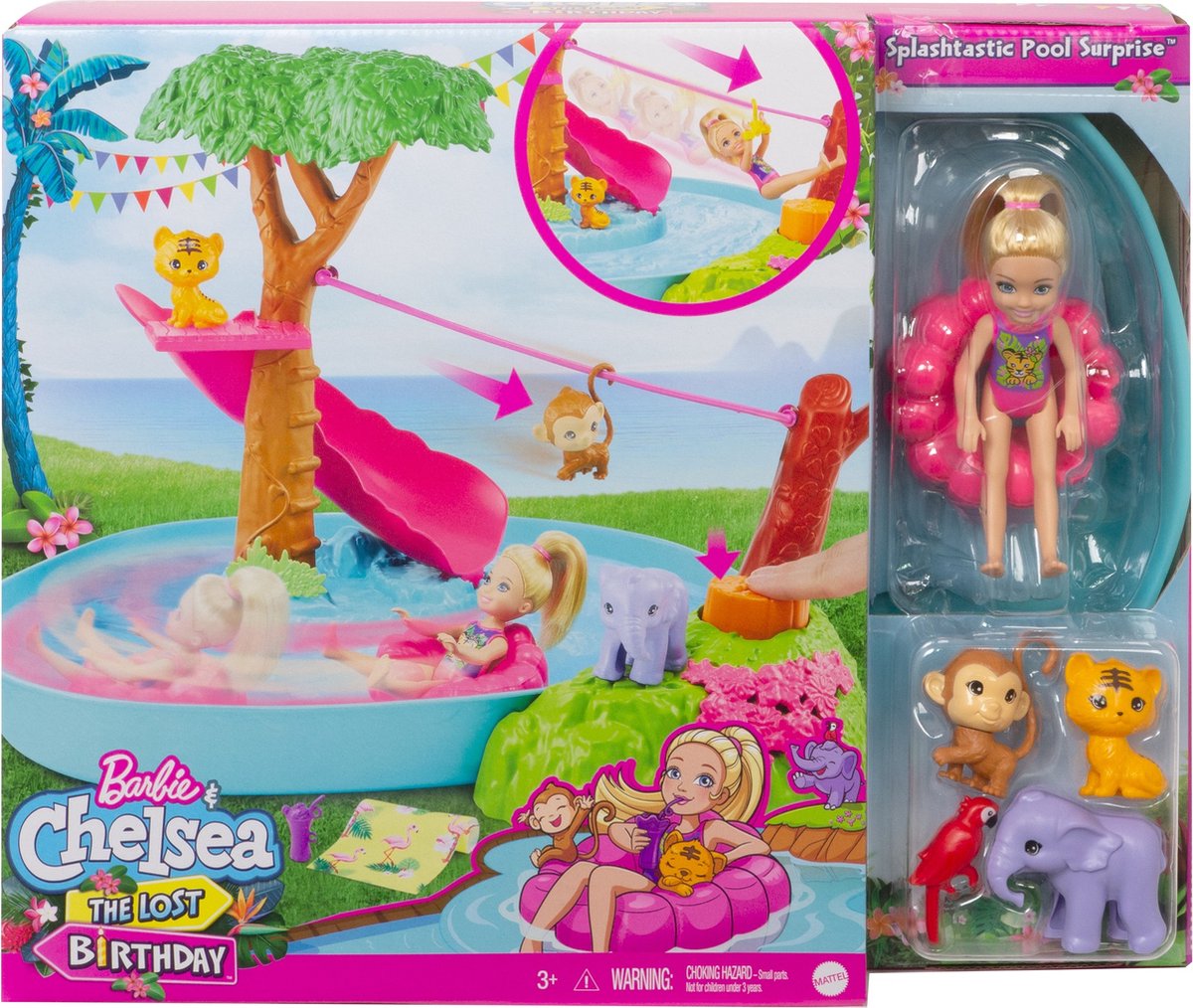 Barbie Family The Lost Birthday Jungle Rivier Speelset met Chealsea Barbie Pop - Barbie