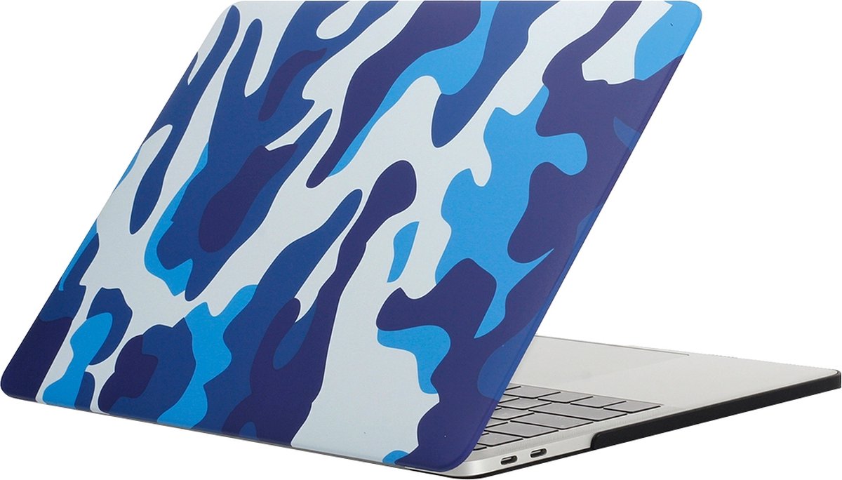 Macbook pro 13 inch retina 'touchbar' case van By Qubix - Camo blauw - Alleen geschikt voor Macbook Pro 13 inch met touchbar (model nummer: A1706 / A1708) - Eenvoudig te bevestigen macbook cover!