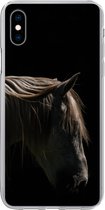 Geschikt voor iPhone Xs hoesje - Paard - Dieren - Wit - Siliconen Telefoonhoesje