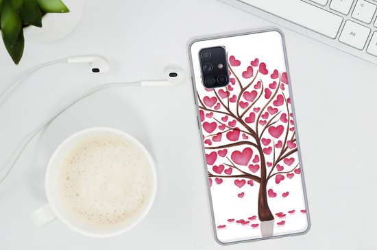 Coque Samsung Galaxy A71 - un arbre avec des coeurs - Siliconen