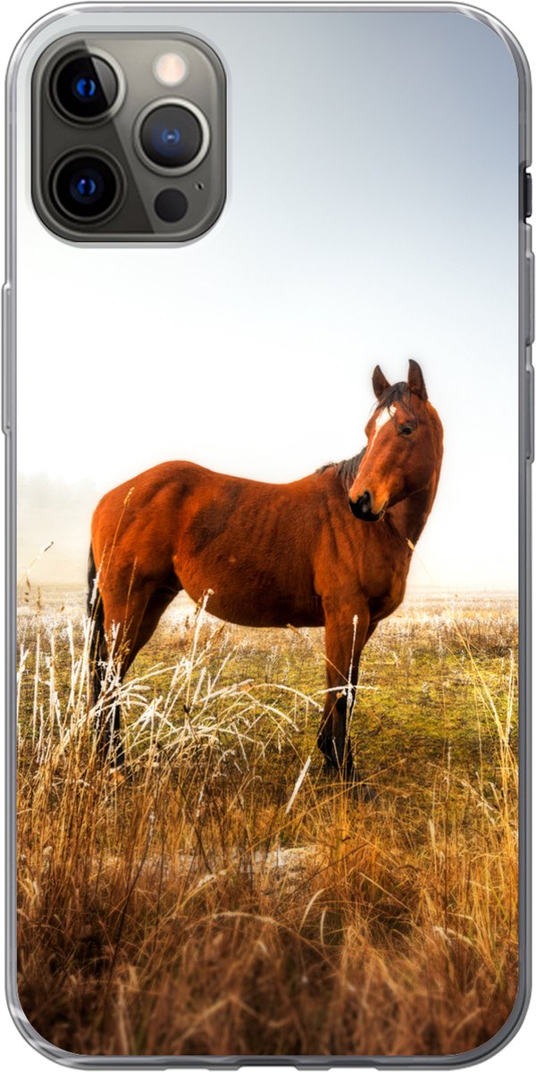 Telefoonhoesje Geschikt voor iPhone 13 Pro Max hoesje - Paard - Weiland - Australië - Siliconen Telefoonhoesje Telefoonhoesje