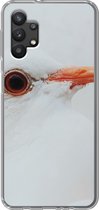 Geschikt voor Samsung Galaxy A32 5G hoesje - Close-up van een witte duif - Siliconen Telefoonhoesje