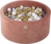 Ballenbak VELVET Marsala Rood - 90x40 incl. 300 ballen - Goud, Beige, Wit, Transparant