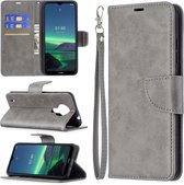 Nokia 1.4 Hoesje - MobyDefend Wallet Book Case Met Koord - Grijs - GSM Hoesje - Telefoonhoesje Geschikt Voor: Nokia 1.4