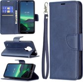 Nokia 1.4 Hoesje - MobyDefend Wallet Book Case Met Koord - Blauw - GSM Hoesje - Telefoonhoesje Geschikt Voor Nokia 1.4