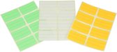 etiketten 4,2 x 2,5 cm papier groen/geel/wit 96 stuks