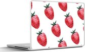 Laptop sticker - 11.6 inch - Aardbei - Patronen - Aquarel - 30x21cm - Laptopstickers - Laptop skin - Cover