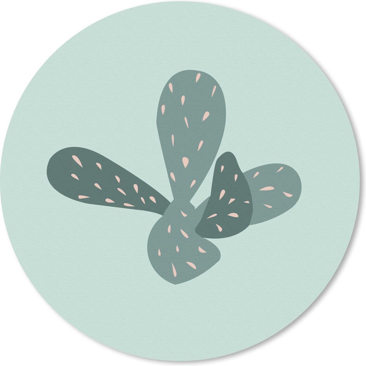 Muismat rond 40x40 cm - Mousepad Zomer - Cactus - Abstract - Ronde muismatten