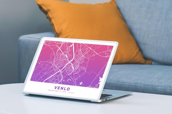 Sticker pour ordinateur portable - 13,3 pouces - Plan de la ville - Venlo - Nederland - Violet
