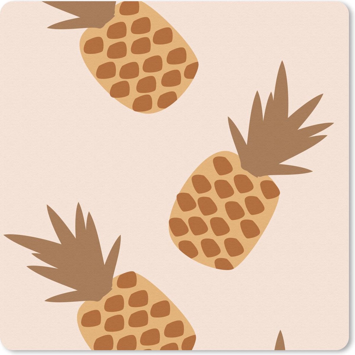 Muismat 30x30 cm - Mousepad Zomer - Ananassen - Fruit - Muismatten