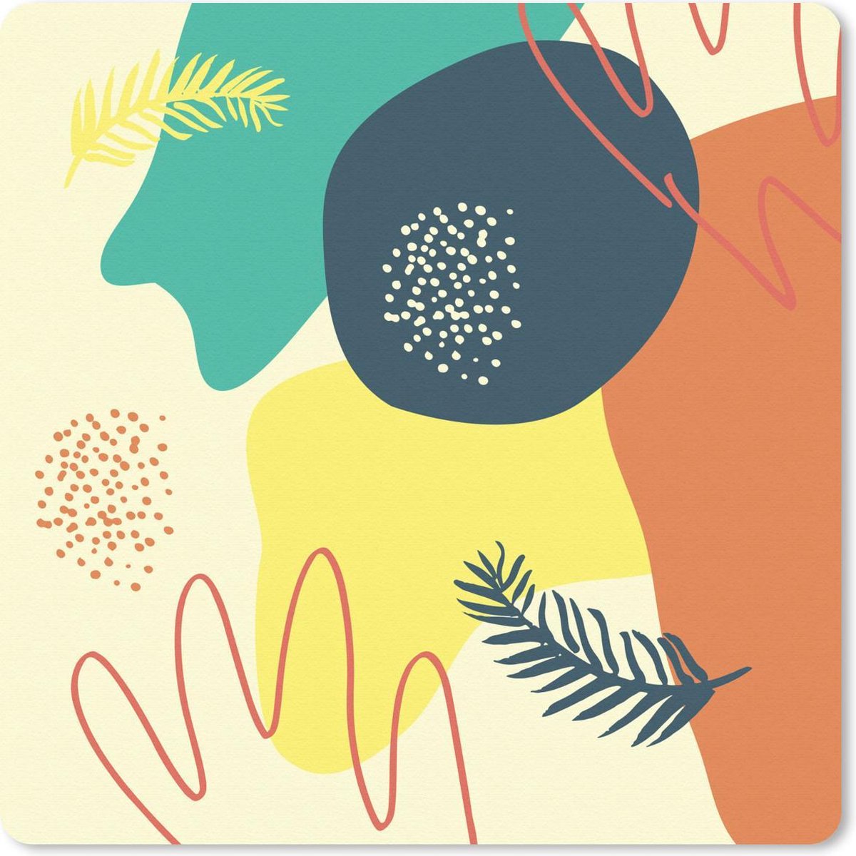 Muismat 30x30 cm - Mousepad Zomer - Vormen - Kleuren - Abstract - Muismatten