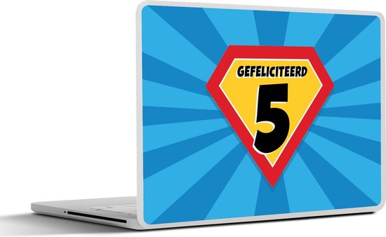 Sticker pour ordinateur portable - 10,1 pouces - Anniversaire - 5 ans - Enfant - Super-héros - 25x18cm - Autocollants pour ordinateur portable - Skin pour ordinateur portable - Housse