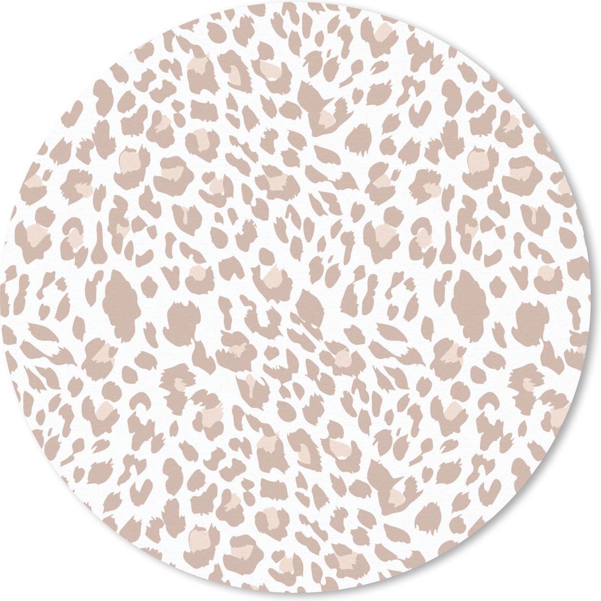 Muismat rond 40x40 cm - Mousepad Dierenprint - Panter - Pastel - Ronde muismatten