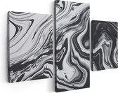 Artaza - Triptyque de peinture sur toile - Art abstrait - Zwart et Wit - 90x60 - Photo sur toile - Impression sur toile
