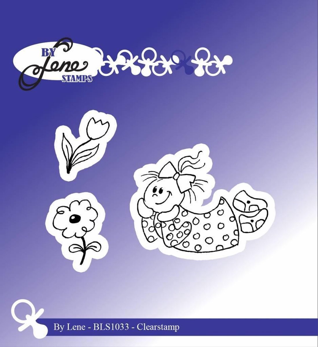 Girl with Flowers Clearstamps (BLS1033) (DISCONTINUED)
