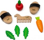 houten speelgoed Paardenverzorgingsset 10 cm bruin