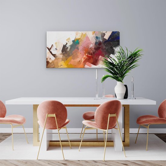 Artaza - Peinture sur toile - Art abstrait - Peinture à l'huile colorée - 100x50 - Groot - Photo sur toile - Impression sur toile