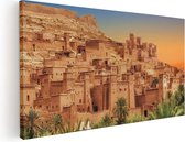 Artaza Canvas Schilderij Kasbah Ait Ben Haddou Stad in Marokko - 100x50 - Groot - Foto Op Canvas - Canvas Print