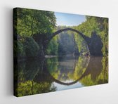 Canvas schilderij - Gray bridge and trees -     814499 - 40*30 Horizontal