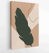 Canvas schilderij - Botanical wall art vector set. Earth tone boho foliage line art drawing with abstract shape 1 -    – 1888031896 - 115*75 Vertical