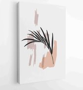 Canvas schilderij - Botanical wall art vector set. Earth tone boho foliage line art drawing with abstract shape. 1 -    – 1881390316 - 50*40 Vertical