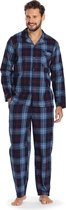 Geruite heren doorknooppyjama flanel