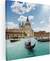 Artaza Canvas Schilderij Basiliek San Marco in Venetië op het Water - 80x80 - Groot - Foto Op Canvas - Canvas Print