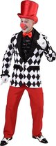Magic By Freddy's - Pierrot Kostuum - Colbert Grote Ruit Circus Pierrot Man - - Medium - Carnavalskleding - Verkleedkleding
